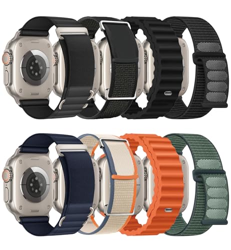 Image of 8 Pack Compatible with Apple Watch Ultra 3 /2 Band 49mm 46mm 45mm 44mm Men Women,Breathable Trail Loop+Alpine Loop+Ocean+Nylon Sport Loop for iWatch Series 11 /10 /9 /8 /7 /6 /SE /5 /4 /3,SE 3 2 1, Ultra 3 2 1