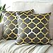 JOTOM Copricuscino decorativo dorato, con stampa a caldo, per divano, letto, divano, sedia da giardino (velluto dorato, geometria, grigio)