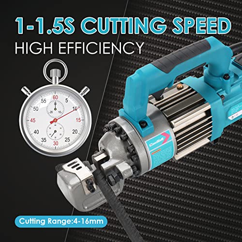 Image of 5 /8 Inch Electric Hydraulic Rebar Cutter, Portable Rebar Cutter, Cutting up to 4-16mm #5 Rebar, Cutting Speed 1-1.5S 1000W RC16B (Blue)
