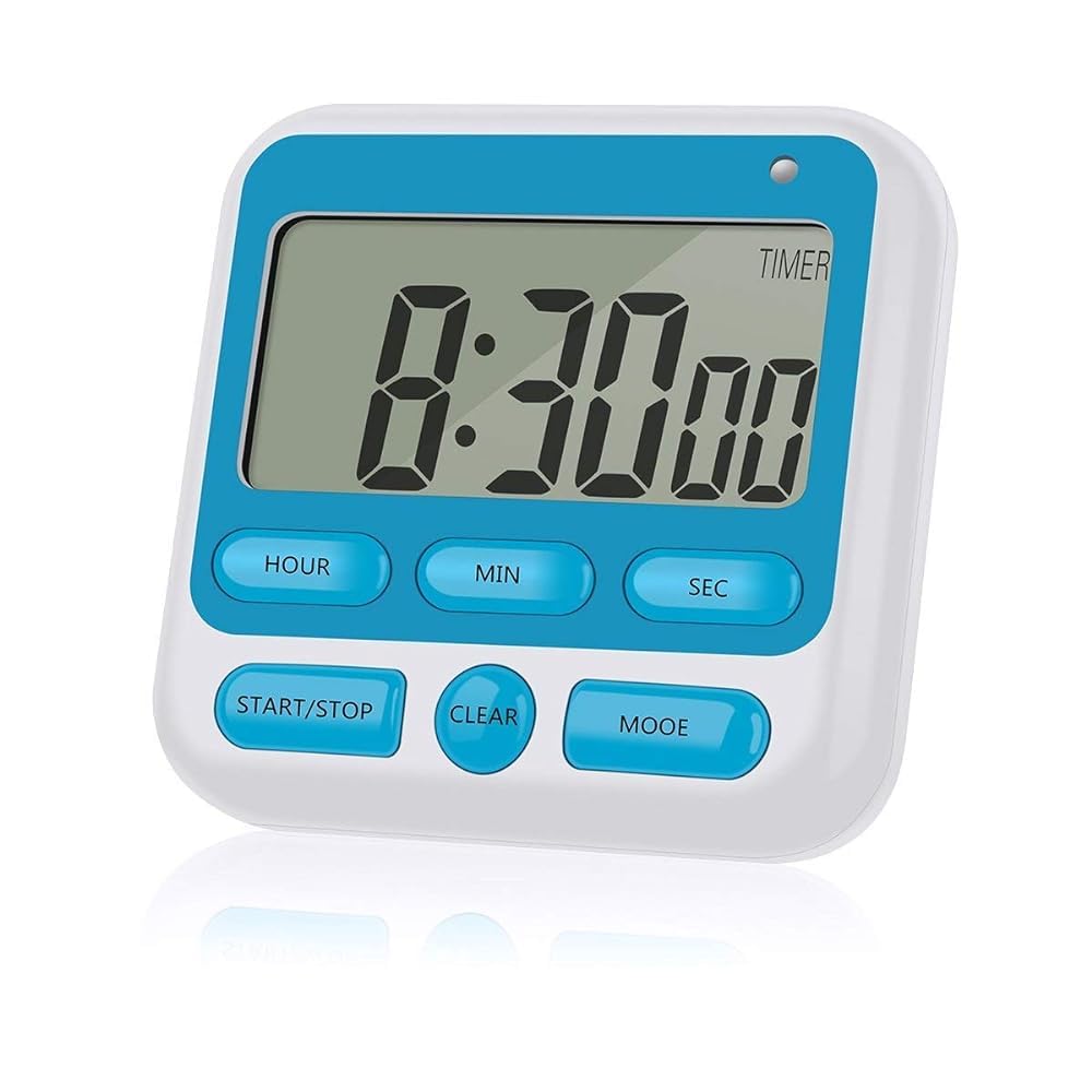 QUMOX HX106 Digital Kitchen Timer with Alarm and Large LCD Display Blue