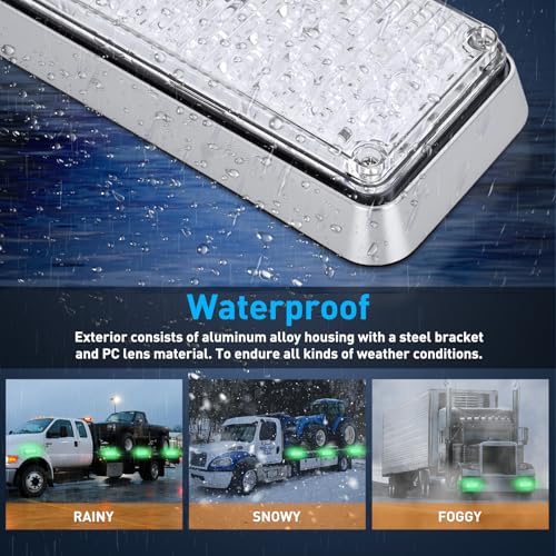 Image of Nilight 2PCS 42LED Green Magnetic Strobe Lights Surface Mount Waterproof | Portable Warning Hazard Light 5 Patterns for 12V 24V Cars Trucks Van Off Road Vehicles ATV