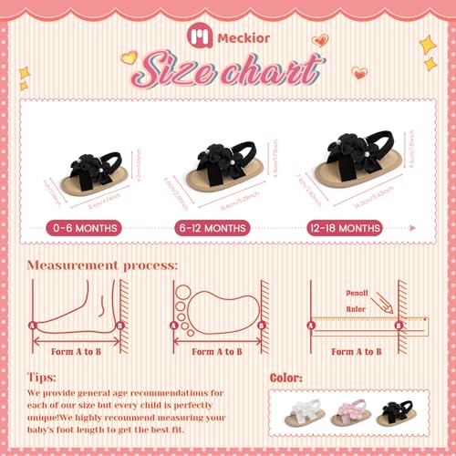 Image of Meckior Infant Baby Girls Boys Summer Sandals Open Toe Lace Princess Dress Wedding Flats Shoes Newborn Toddler Soft Non-slip Sole First Walker Crib Shoes