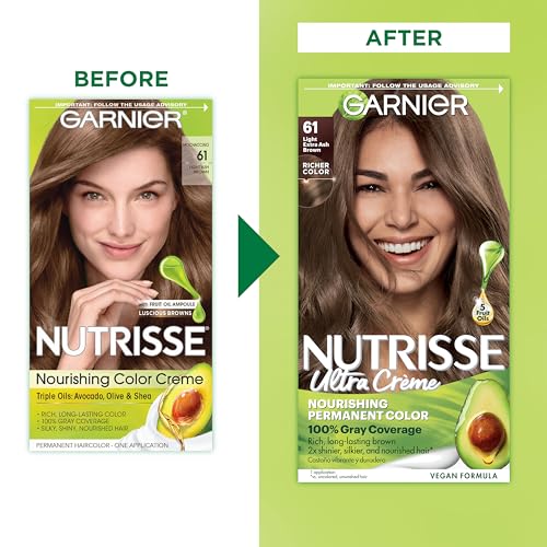 image for Garnier Hair Color Nutrisse Nourishing Creme, 61 Light Extra Ash Brown