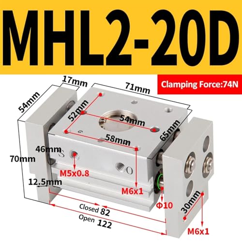 Pince pneumatique MHL2 à double effet pour préhension synchrone - 3