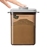 One-Push Formula Container, 2300ml Formula Dispenser with Scoop and Scraper, Milk Powder Container with Lids, BPA-Free Airtight Food Storage Container 1000g Large Capacity,Dark Brown, Rectangle