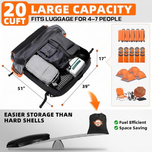 Sailnovo Portaembarcaciones Aerodinámico para Techo de Vehículo, Bolsa Impermeable de 20 Pies Cúbicos miniatura 2