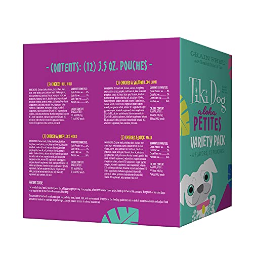 Tiki Canine Aloha Petites, Selection Pack, Nutrient Dense Meat, Moist Canine Meals For Small Breed Canine and All Life Levels, 3 oz. Pouch, Pack of 12 Tiki Canine Aloha Petites, Selection Pack, Nutrient Dense Meat, Moist Canine Meals For Small Breed Canine and All Life Levels, 3 oz. Pouch, Pack of 12