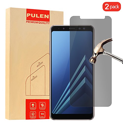 [2-Pack] PULEN Screen Protector Compatible with Samsung Galaxy A8 2018,[Privacy Protection] [Scratch Resistance][Anti-Fingerprint] [No-Bubble] Clear Privacy Protector Film