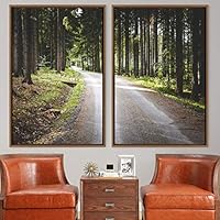 2 Piece Framed Canvas Wall Art Rustic Woods Canvas Prints Home Artwork Decoration for Living Room,Bedroom - 16