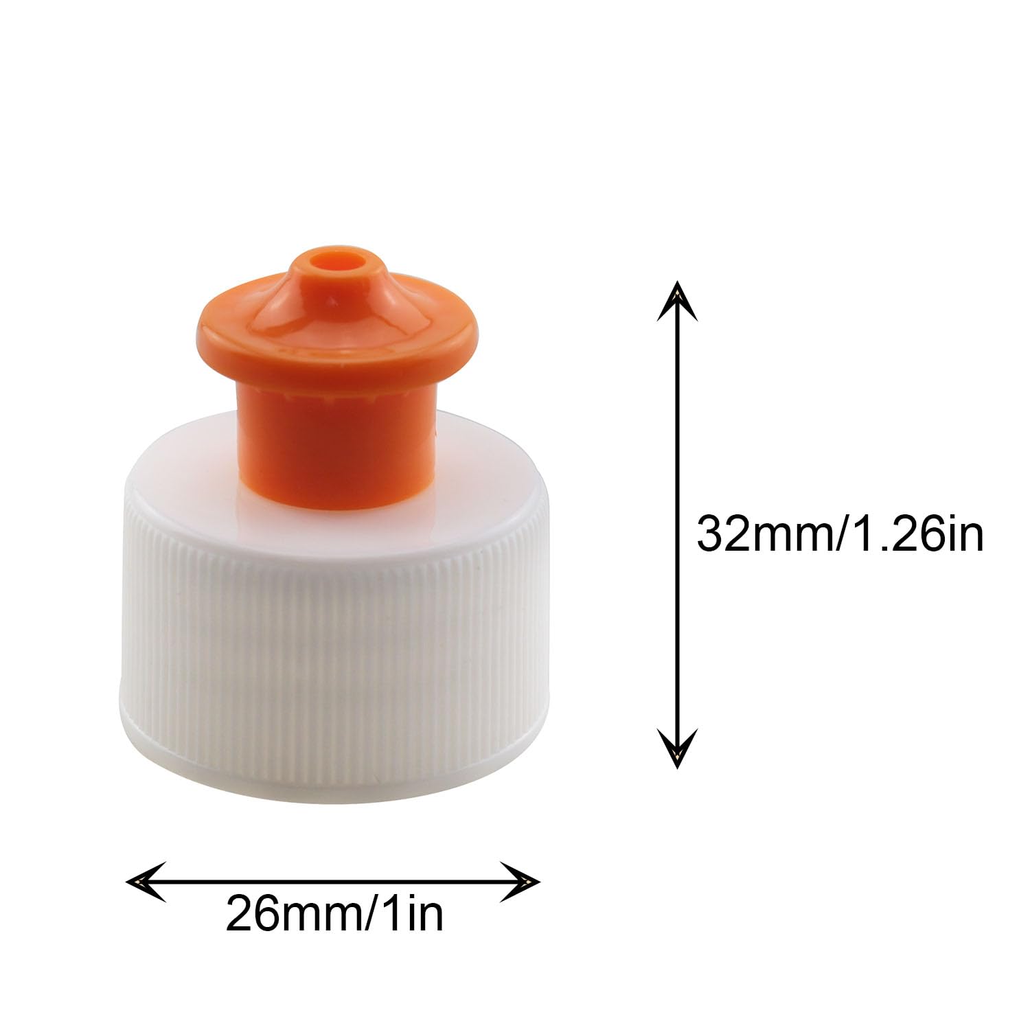 12PCS 410/28 Size PP Plastic Pull Top Caps Orange Sealed Threaded Caps Leak Proof Push Pull Caps for Hand Soap and Cleanser for Matching PET and Glass Bottles