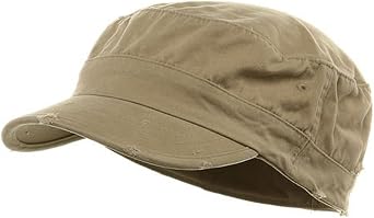 Cameo Washed Cotton Fitted Army Cap-Khaki W32S33F