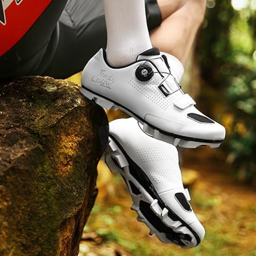 SDEQA Chaussures De Cyclisme VTT Homme - Respirantes Compatibles 2-Bolt Cleats - Chaussures Vélo Montagne