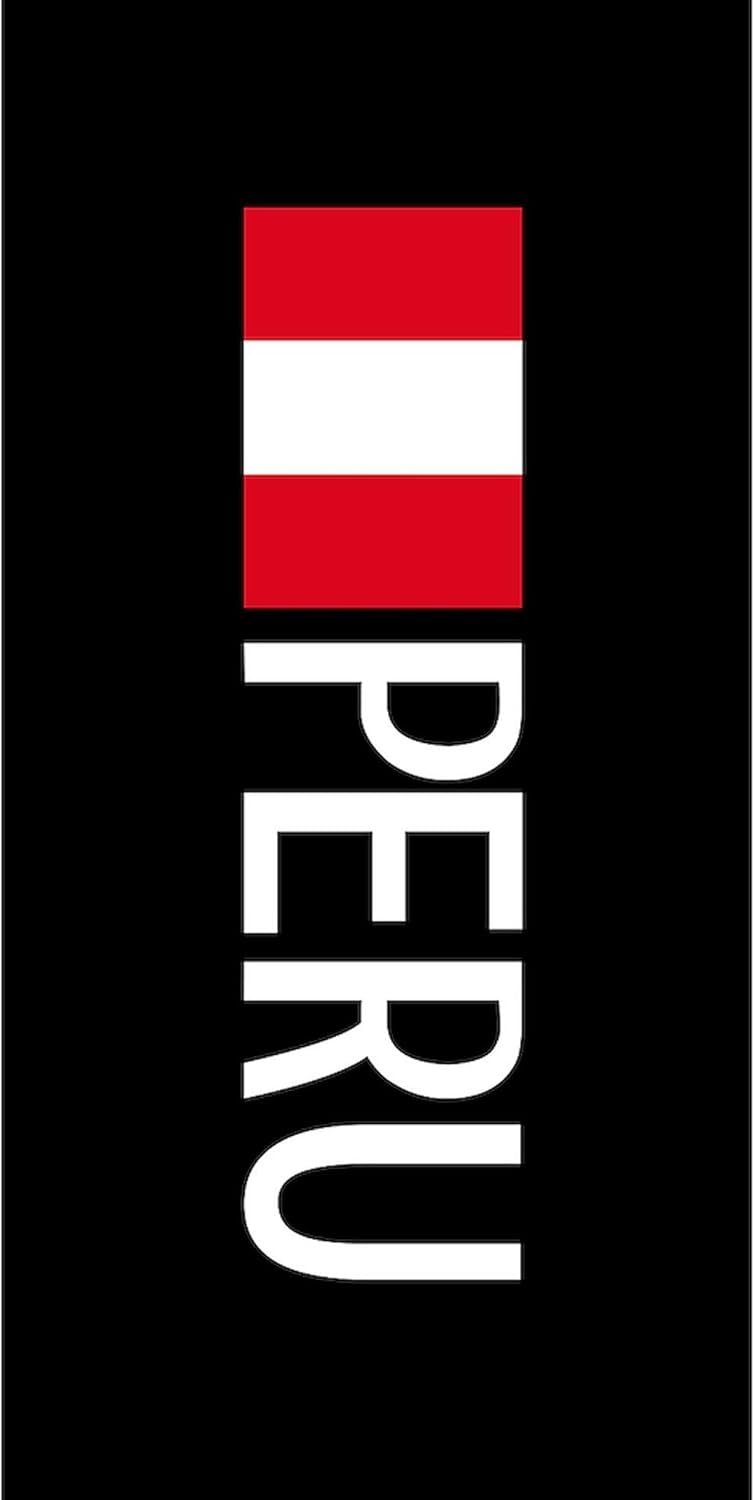 CafePress Peru: Peruvian Flag & Peru 30"x60" Absorbent Cotton Back, Soft Beach, Pool Towel