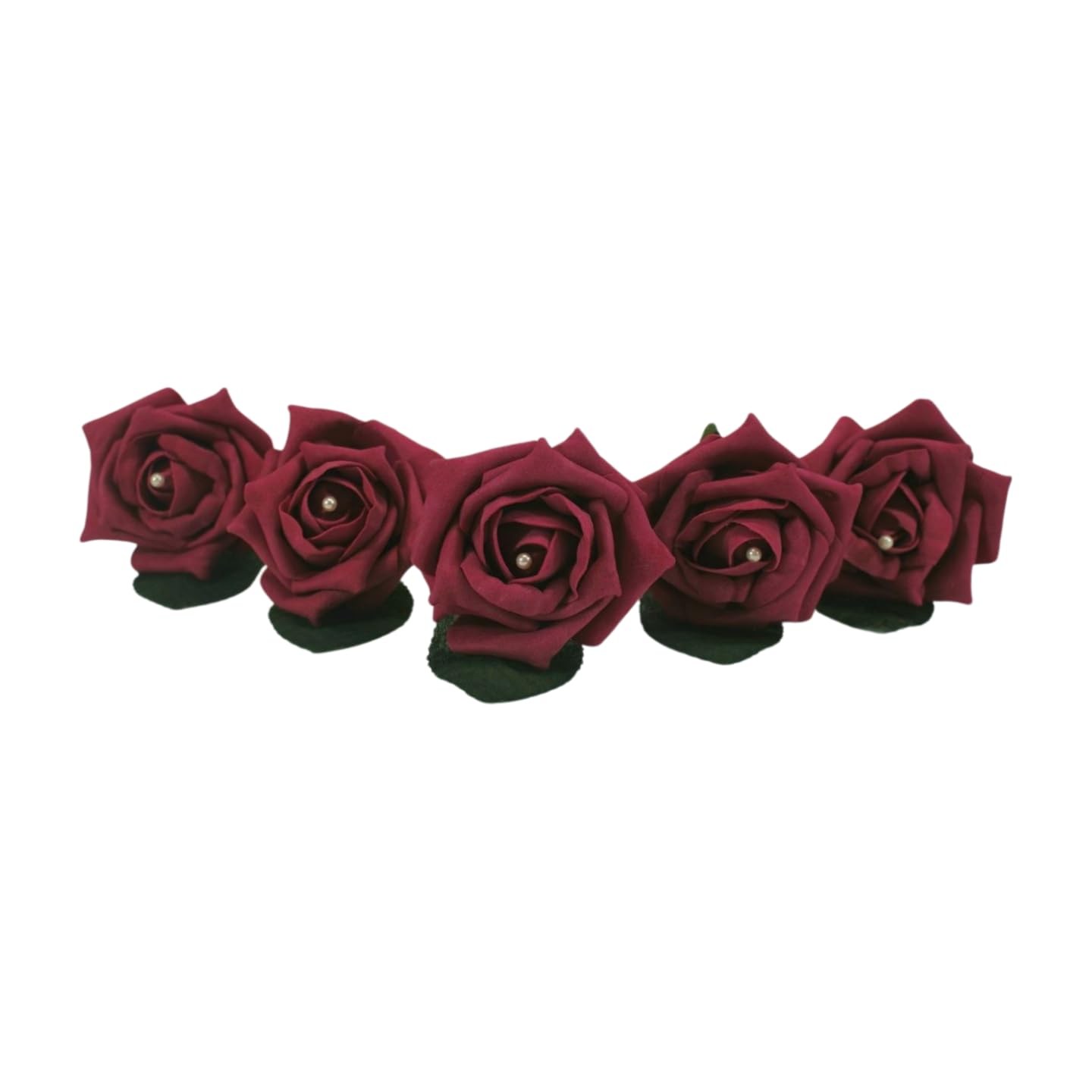 Shimmer-hj 5 Raspberry Handmade Rose Buttonholes with Pearl - Artificial Flower Boutonniere & Corsage for Weddings, Proms, Bride, Groom, Bridesmaid & Guests โ image 1