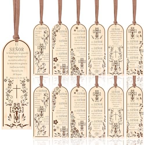 12 Pcs Wood Christian Bookmarks for Mothers Bible Verses Religious