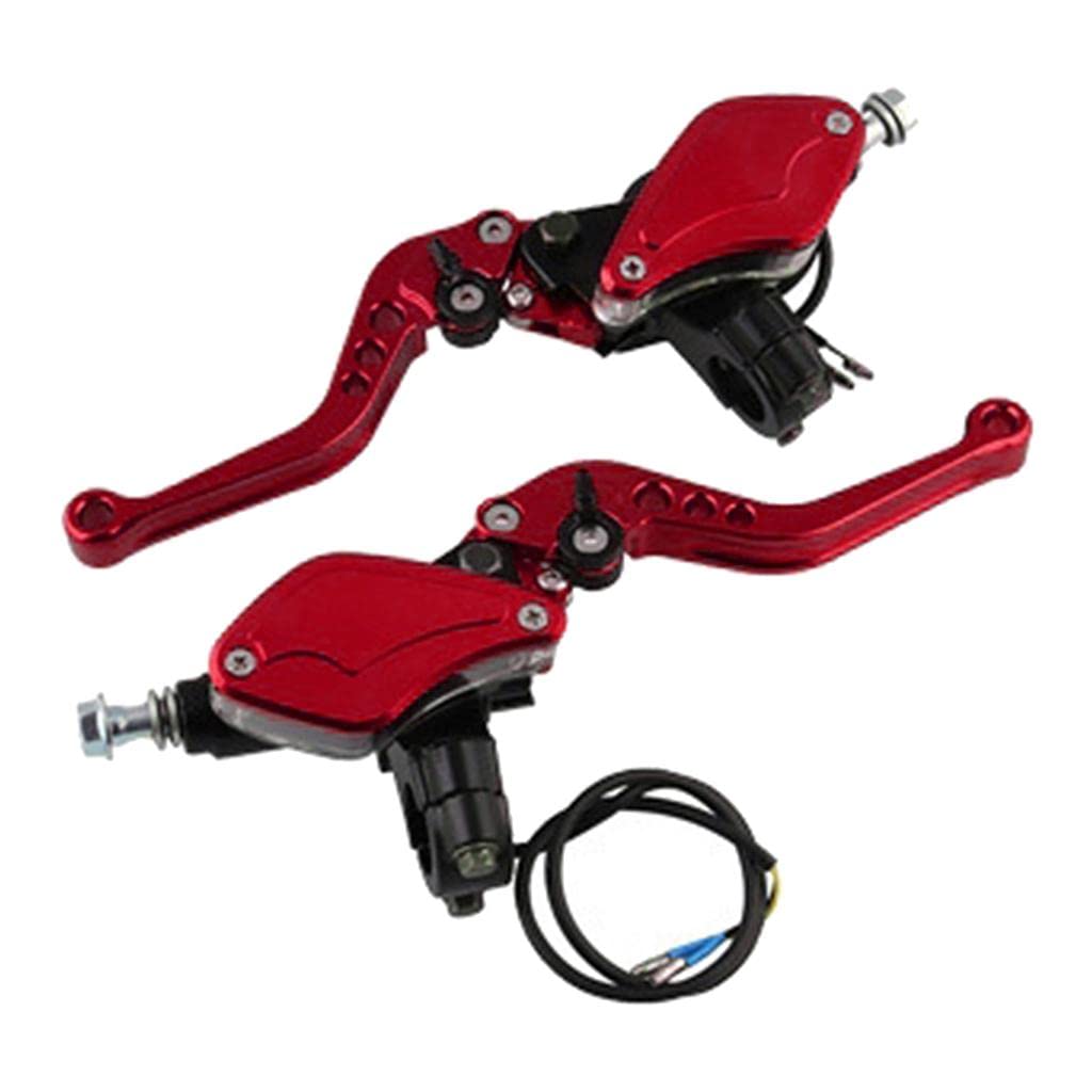 ATORSE® Motorcycle Handlebar Dual Hydraulic Brake Pump Clutch 22Mm Red-picture-13