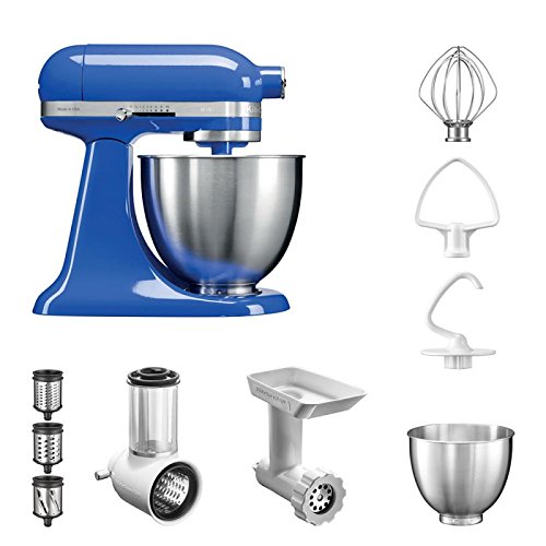 Preisvergleich Produktbild KitchenAid Küchenmaschine Mini / 5KSM3311XE / STARTER PAKET inkl. Gemüseschneider, Fleischwolf und Standardzubehör / Dein Einstieg in die KitchenAid-Welt! (Twilight Blue)