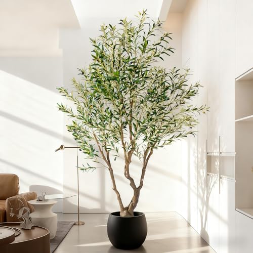 8ft Faux Olive Tree with Pot & Moss Artificial Olive