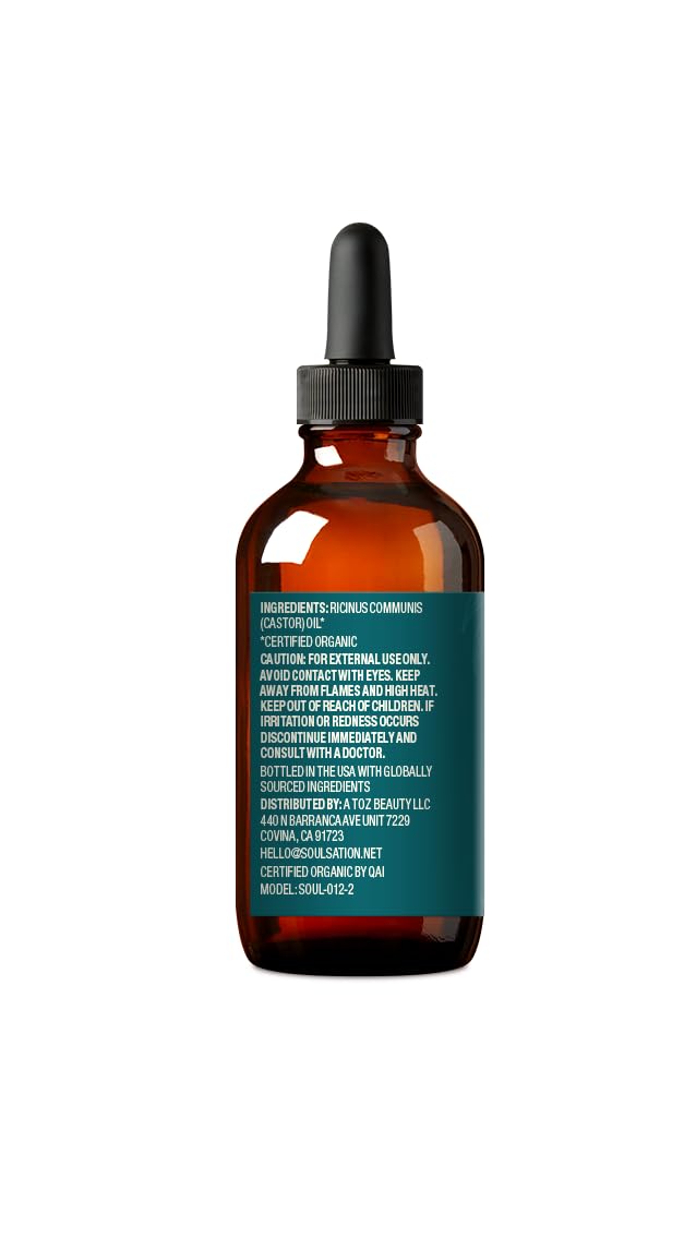 SOULSATION Organic Castor Oil for Eyelashes Hair & Skin (60ml with Eyelash Kit), 2 onzas líquidas (paquete de 1) - Image 3