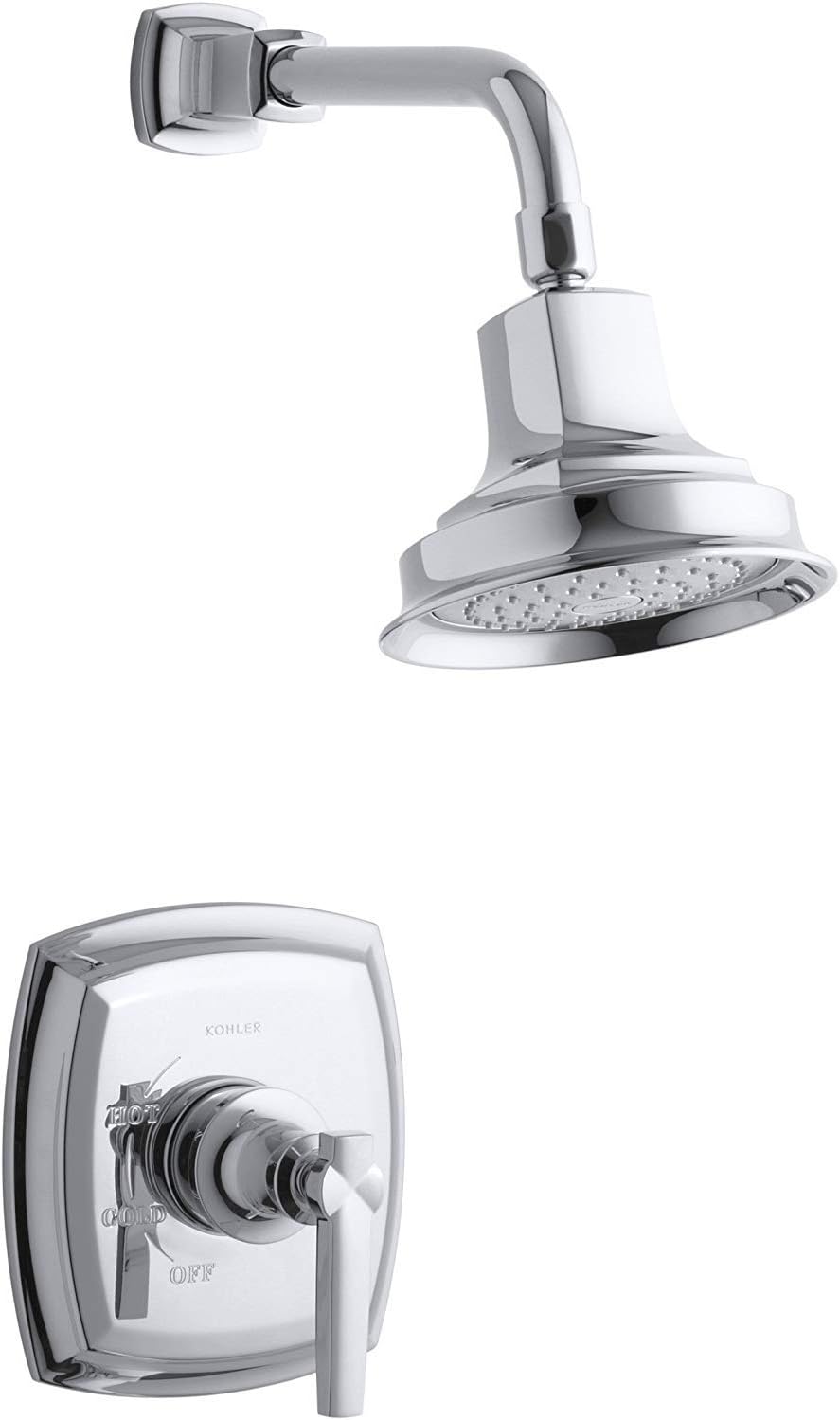 Kohler TS16234-4-CP Margaux(R) Rite-Temp(R) shower valve trim with lever handle and 2.5 gpm showerhead, 1, Chrome