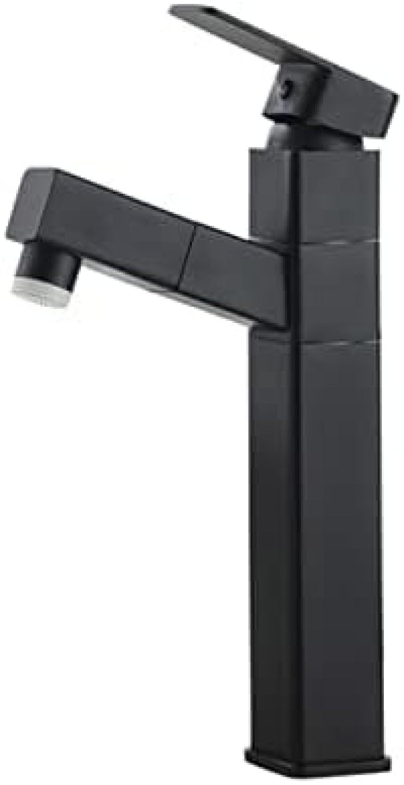 Robinet de lavabo rotatif noir avec douchette extractible pour salle de bain et cuisine