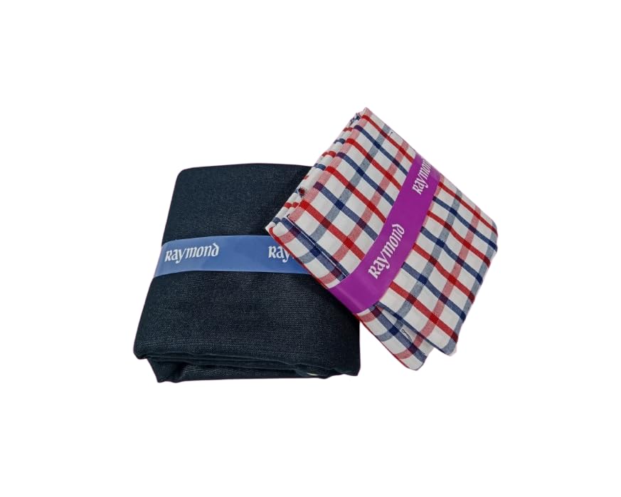 raymond fabrics Raymond Men’s Shirt & Trouser Fabric Combo | Premium Checked Shirt Fabric with Solid Formal Trouser Fabric | Unstitched Dress Material for Office, Formal & Casual Wear-picture-32