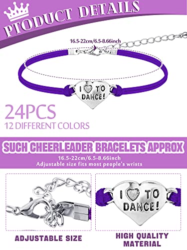 Funtery 24 Pcs Dance Gifts Bulk Bracelet Girls Dance Team Recital Gifts Wax Rope Dance Jewelry Dancer Lovers Competition Party Activities Accessories #TOP1