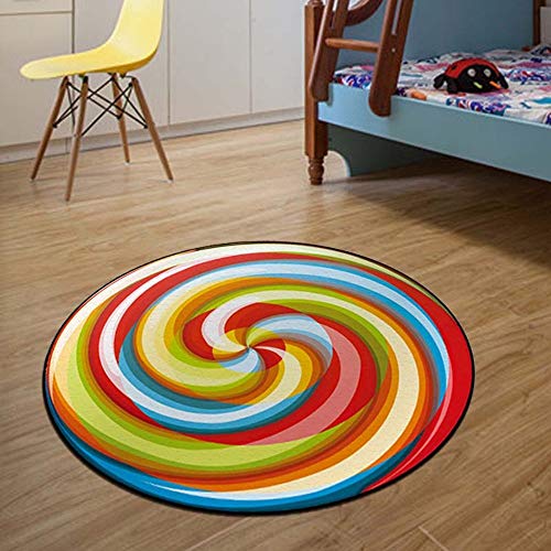 Alfombra de salón redonda antideslizante para sofá y habitación de niños