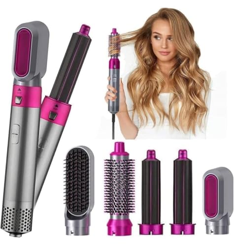 Image of Drumstone 15 πππππ πΎπππππππ 5-in-1 Hair Dryer Brush Styler for Women | Detachable Hot Air Styling Tool with Curler, Straightener, Volumizer & Comb for All Hair Types