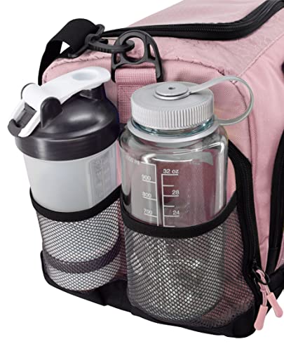 Ultimate Gym Bag 2.0: The Durable Crowdsource Designed Duffel Bag With 10 Optimal Compartments Including Water Resistant Pouch (Pink, Medium (20")) #TOP3