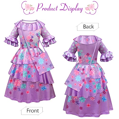 URAQT Isabella Jurk, Isabella Mirabel cosplay Kostuum met Tas, Magische Familie Mirabel Isabela Prinsessenjurken Zomerjurk met Ruches Princess Fancy Dress up voor Bruiloft, Halloween, Kerstmis, Carnaval, Feest, Maskerade, Cadeau - Image 3
