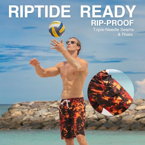 Image of Kanu Surf Men's Big Viper Extended Size Stripe Swim Trunk