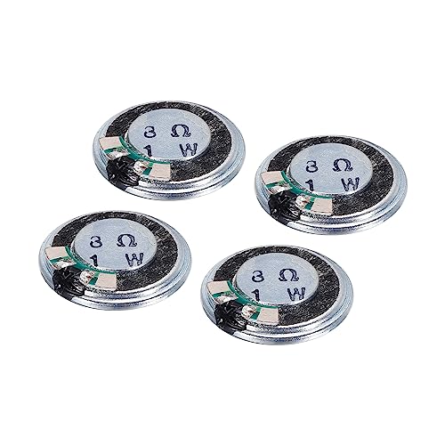 QUARKZMAN 8 Ohm 1W Rund Magnetische Lautsprecher x 4Stk Metall Schale für Hause Audio Video Geräte [ Metall Plastik ]
