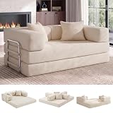 Vipbear Sofá Cama de Suelo 160cm,Blanco