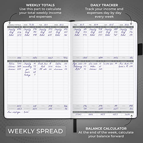 Clever Fox Income & Expense Tracker – Accounting & Bookkeeping Ledger Book For Small Business – Income & Expense Record Notebook With Receipt Pocket – Undated, A5, 5.8″ X 8.3″, Hardcover (Black) #TOP3