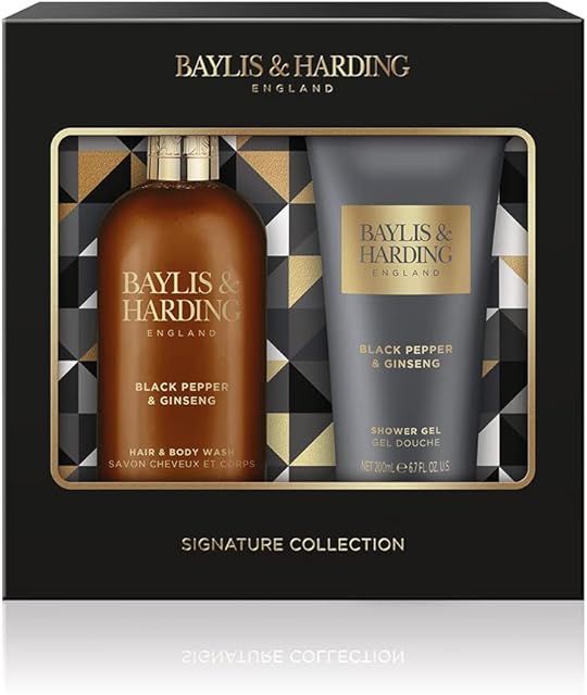 Baylis & Harding Signature Men's Black Pepper & Ginseng Luxury Bathing Duo Gift Set - Vegan Friendly