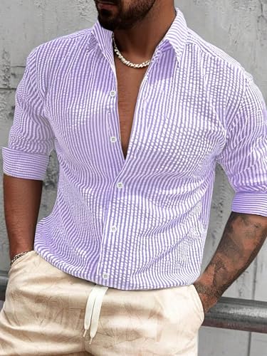 Image of Lymio Men Shirt || Striped Shirt for Man || Full Sleeve || Casual Style (Packs Also Available) (Crush-Lining-New)
