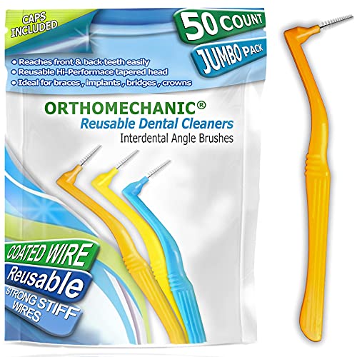 Orthomechanic Interdental Brush Angle Cleaners - Jumbo Pack (50 Brushes) (Tight) - Remove Plaque - Toothpick … … … #TOP17