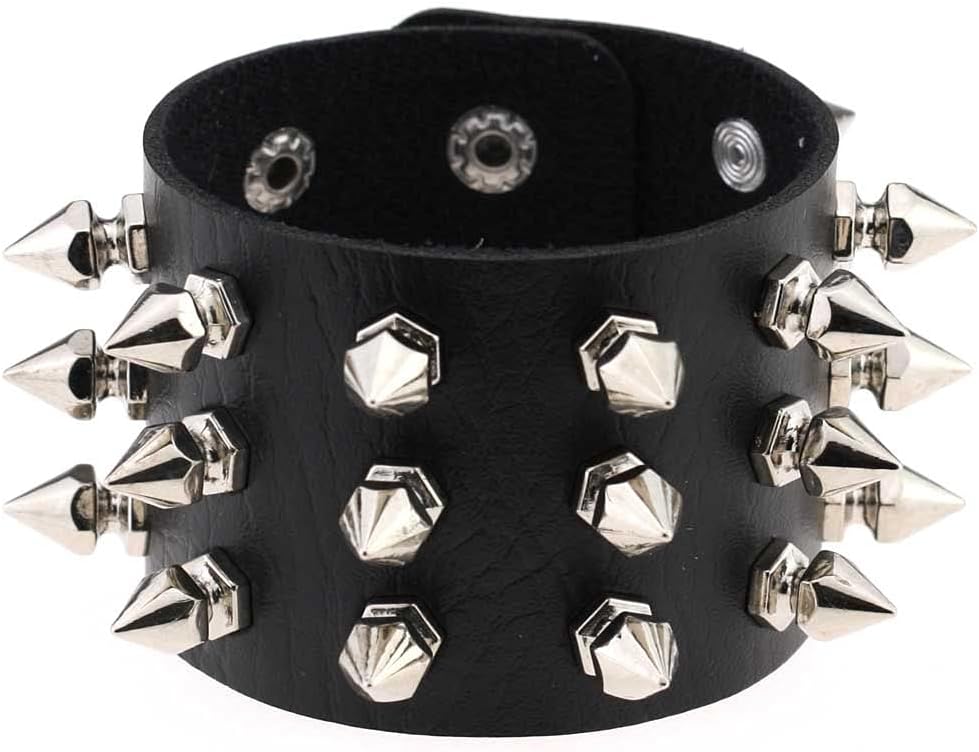 5Pcs Women Leather Garters Girl Punk Leather Choker Necklace Cuff Bracelets Sets
