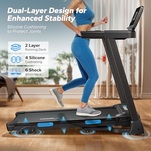 MERACH Foldable Treadmill with Incline, Treadmills for Home for Heavy People, 0.8-12 km/H Walking Pad Treadmill for Home & Office, Save Space, LED Display & Fitness App - Image 5