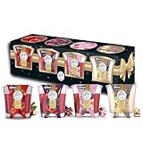 Glade Winterduftkerzen Geschenkset, 4er Set mit Winterdüften: Apple Pie, Winter Berries, Vanilla Cream Cookies & Frosted Floral Cherry