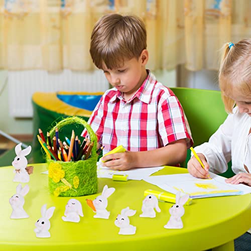 24 Pcs Bunny Cake Topper Set Rabbit Cake Decorations Rabbit Figurines Carrot Cake Decorations Rabbit Cake Topper Happy Bunny Birthday Cake Topper For Kids Diy Birthday Party Rabbit Garden Decor #TOP6