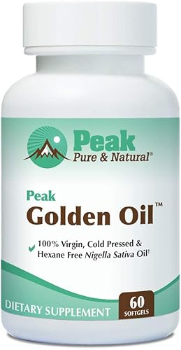Peak Pure & Natural, Peak Golden Oil Suplemento de aceite de semilla negra orgánico prensado en frío, aceite de semilla negra para la salud