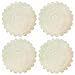 kilofly Handmade Crochet Round Cotton Lace Table Placemats Doilies Value Pack [Set of 4], Medallion,17 inch, Beige