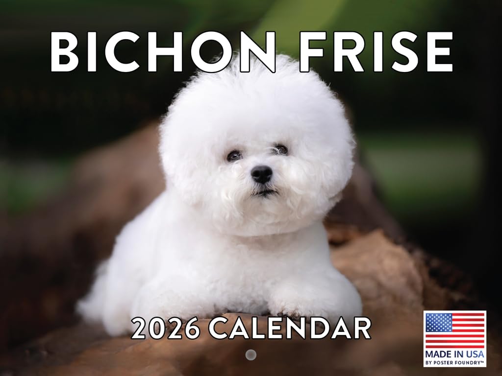 Bichon Frise Calendar 2026 Wall 12 Month Monthly Bichon Frises Gifts For Bichon Frise Lovers Women Men Mom Dad | American Made In The USA โ image 1