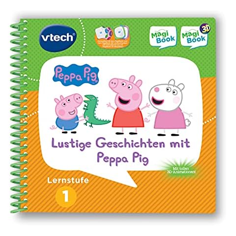 Vtech 80-480404 MagiBook Lernstufe 1 Lustige Geschichten mit Peppa Pig Lernbuch, Mehrfarbig Cover