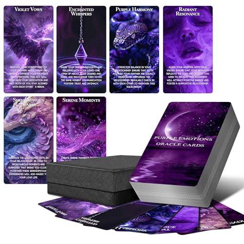 ZZBUY Purple Love Oracle Cards 54 Romantic Love Oracle Deck