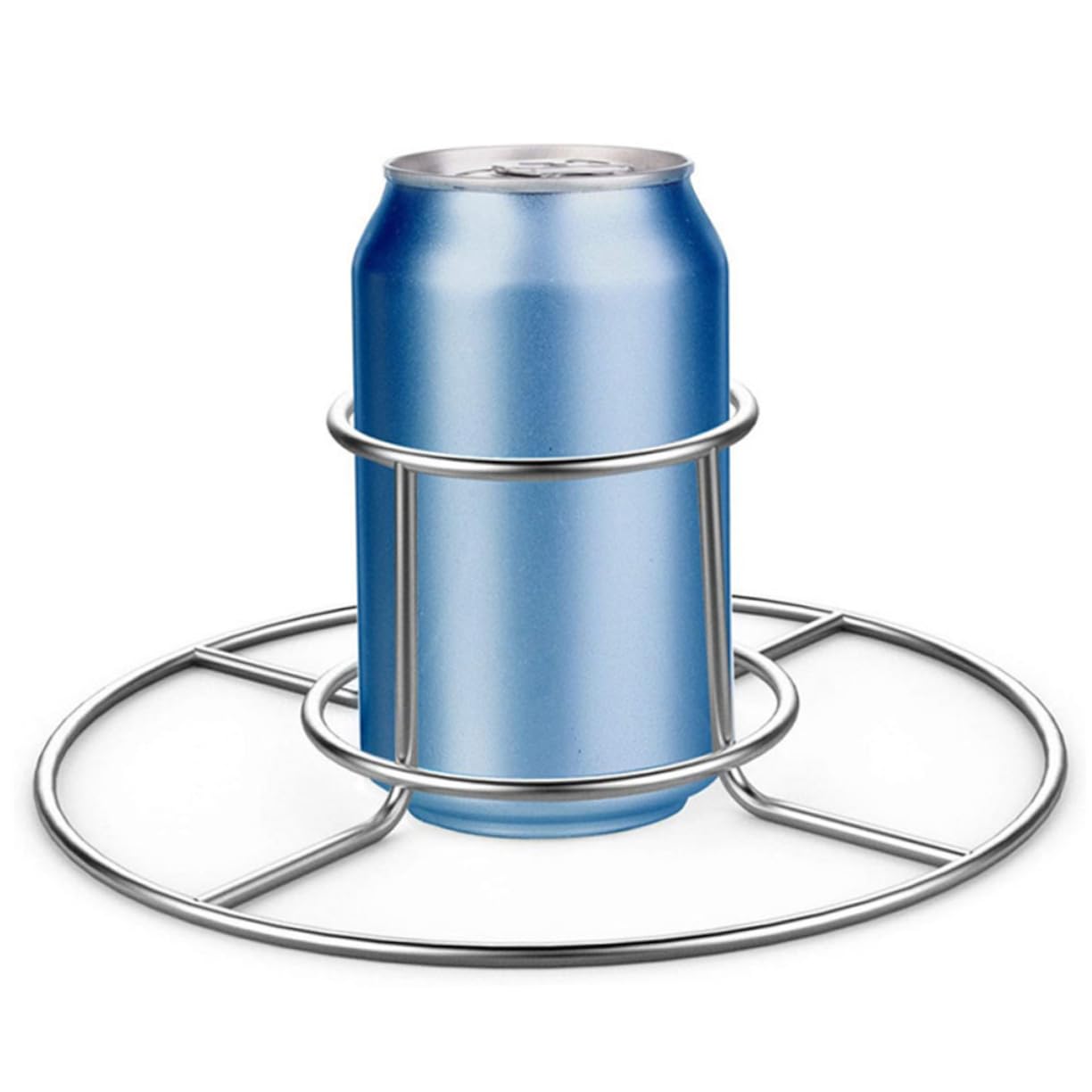 BESPORTBLE 2pezzi Pollo da Esterno Supporto Rotondo per Arrostire Pollo Accessorio Utile per Barbecue Portabirra in Acciaio Inox Facile da Trasportare e Riporre