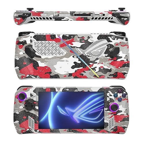 Image of MightySkins Glossy Glitter Skin Compatible with Asus ROG Ally - Red Camo | Protective, Durable High-Gloss Glitter Finish | Easy to Apply, Remove, and Change Styles