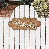 Sintosin Hanging Farmhouse Outdoor Welcome Sign for Front Door 16 Inches, Distressed Finish Rustic Christmas Welcome Sign for Front Porch, Wooden Thanksgiving Sign for Entryway Wall Decor